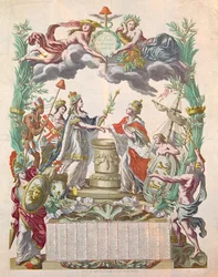 Calendar for the Year of 1783 Commemorating the Treaty of Versailles in 1768 in Which America Gained Its Independence